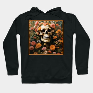 Creepy Skeleton Flower Cartoon Vintage Hoodie